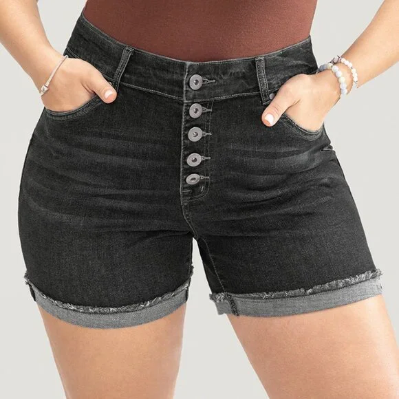 NWT BloomChic Skinny Very Stretchy Button Fly Denim Shorts 24 3x - Picture 4 of 5